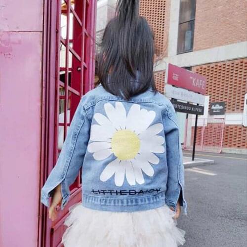 2020 Girls Denim Jackets For Baby Fashion Coats Children Clothing Autumn Kids Clothes Outerwear Cartoon Jean OverCoats 3 To 14 Y