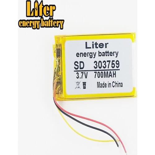 3 line 3.7V lithium polymer battery 700mAh tachograph general electric core GPS navigator 303759
