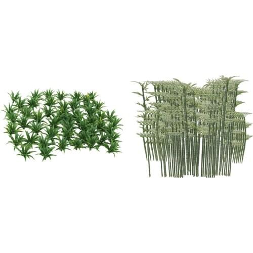 50x Model Ground Cover Plants + 100x Bamboo HO Train Railway Diorama Scenery