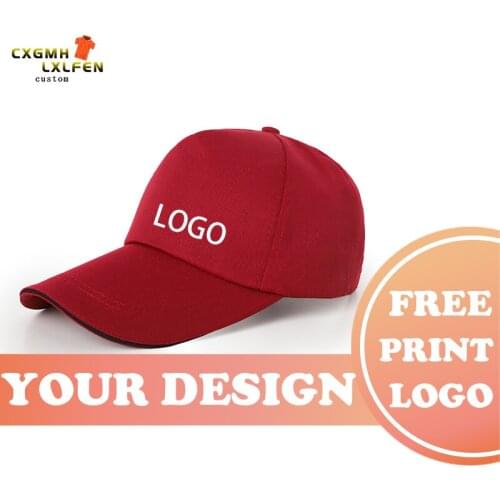 Summer unisex baseball cap multicolor casual choice baseball cap custom logo sandwich solid color hat printing brand text