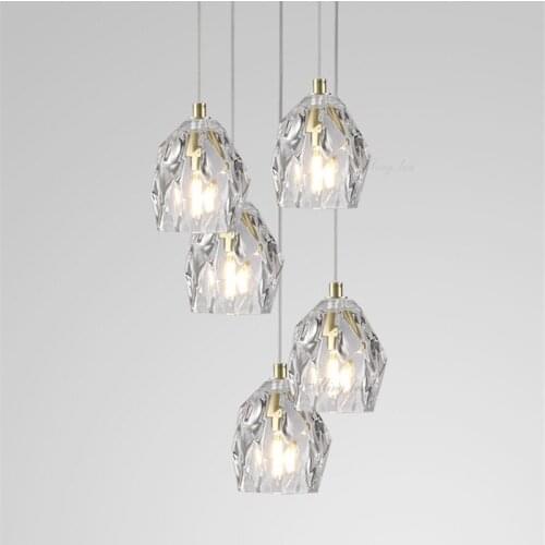 FUMAT Crystal K9 Pendant Lamps Heteromorphism Clear DIY Combination Lights For Dinning Study Bedroom Hotal Room Modern Hanglamp
