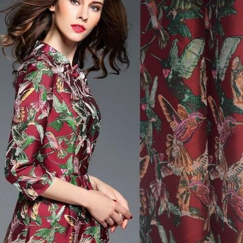 Hot Sale European And American Fashion Import Birds Jacquard Fabric For Dress Coat Telas Por Metro Tissus Au MÈTre Ткань Tecido