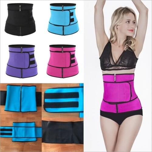 Neopene Waist Trainer Corset Single Belt Bustier Zip Up Korset Magic Paste Gorset Gym Sports Shaper Zipper Corselet Outfit Belt