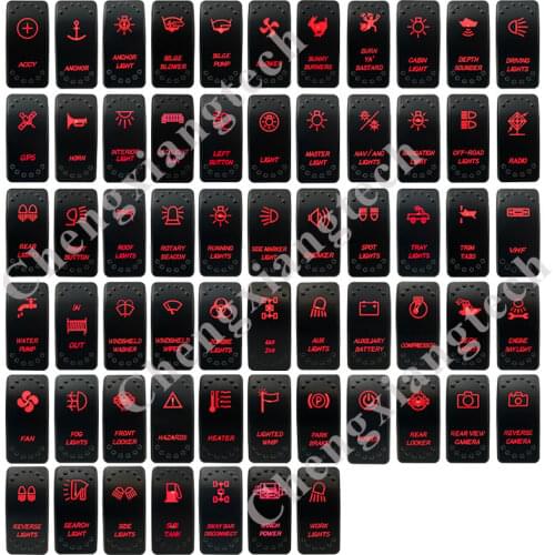 12V/24V Car Boat Marine Dual Red Led Lights Rocker Switch for ARB/CARLING/NARVA/4x4 style WATERPROOF IP66, heaps designs