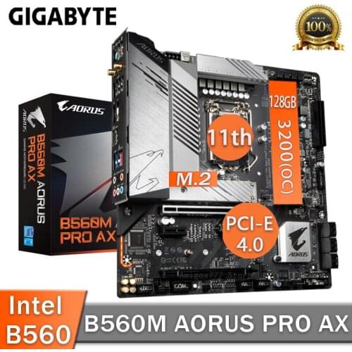 LGA 1200 Gigabyte B560M AORUS PRO AX Motherboard PCI-E 4.0 CrossFireX M.2 SSD Support 10th/11th-Gen CPU B560 Placa-Mãe 1200