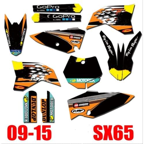For KTM 65 SX 2015-2009 Motocross Team Graphics Decals Stickers Decos kits For KTM SX65 SX 65 2009 2010 2011 2012 2013 2014 2015