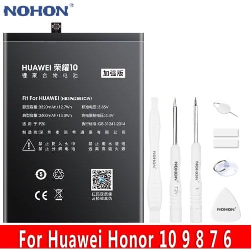 NOHON HB396285ECW HB386280ECW Battery For Huawei P9 P10 G9 8 9 Lite Honor 10 9 8 7 6 P10 P20 4X 5C 7C 7A Li-Polymer Batteries