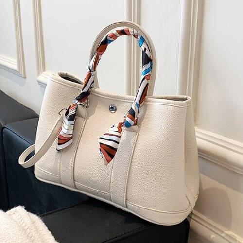 2022 Winter New Quality PU Leather Womens Designer Handbag High capacity Shoulder Messenger Bag Luxury brand Ribbon Tote bag