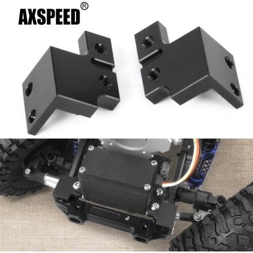 AXSPEED Black Aluminum Alloy Front Servo Mount Plate Kit for Axial SCX10 II 90046 1/10 RC Crawler Car Upgrade Parts