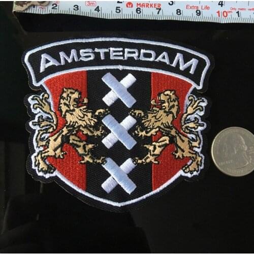 PGY AMSTERDAM Iron On Patch Embroidered Applique Sewing Badge Clothes Stickers Garment DIY Football Club Apparel Accessories