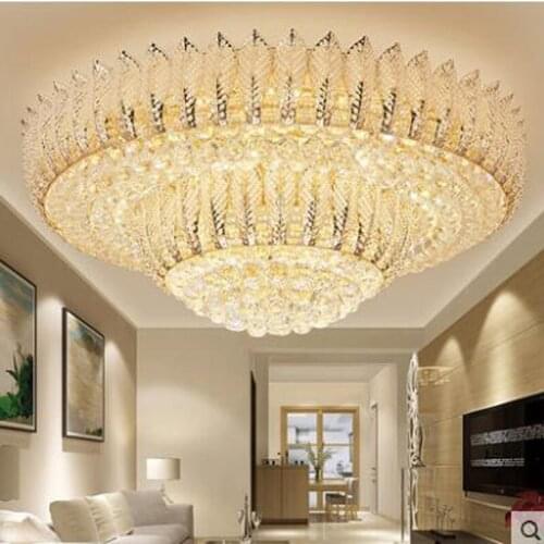 Simple Modern Crystal Lamp Round Living Room Ceiling Hall Light Bedroom Study Dining Room Dining Room Crystal Lighting Lighting