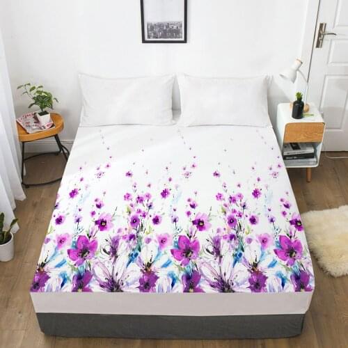 Fitted Sheets With Elastic Band Mattress Cover 3D HD Printed Bedsheet Bed Sheet Linens 160X200/90x200CM Size Bedding Flowers