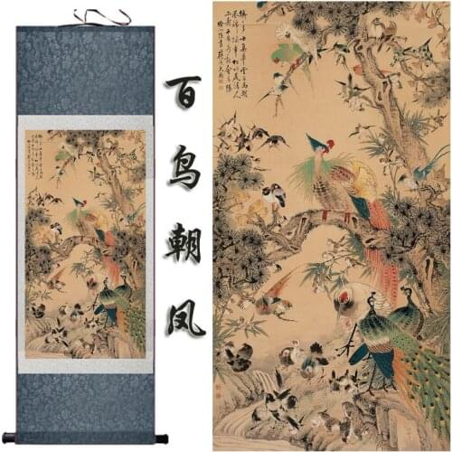 Birds art painting Silk scroll paintings decorated living room art painting