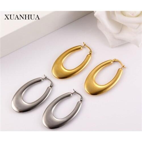 XUANHUA Stainless Steel Of Earrings For Women Fashion Jewelry Accessories Korean Hoop Earrings Free Shipping