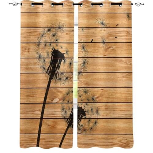 Black Dandelion Wood Grain Bedroom Modern Window Curtain for Living Room Decoration Curtains Home Textile Drapes