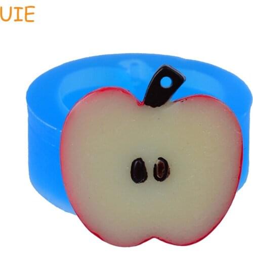 SYL107U 29mm Apple Slice Pendant Silicone Mold - Fruit Mold Fondant, Cupcake Toppers, Jewelry, Scrapbooking, Candy, Resin Clay