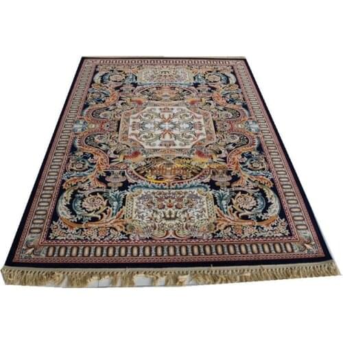 Thick And Plush Rug Handmade Turkish Wool Knitting Carpets Folk Art Fashionable Household Decorates Circular