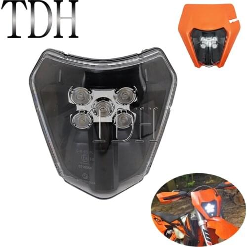 Universal LED Motocross Headlights E8 Emark Dirt Bike Head Lamp Enduro For 125 150 250 300-530 SX XC EXC XCF-W XC-W Six Days