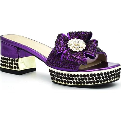 New Arrival High Heels Open Toe Sandals Designer Shoes Women Luxury 2018 Nigerian Women Wedding Shoes Decorated with Rhinestone