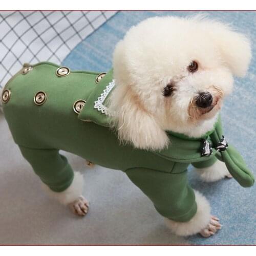 Pet Dog Winter Clothes Warm Jacket Woolen Nylon Fabric+Velvet Inside Puppy Jumpsuit Detachable Cape For Small Dogs Poodle Coat