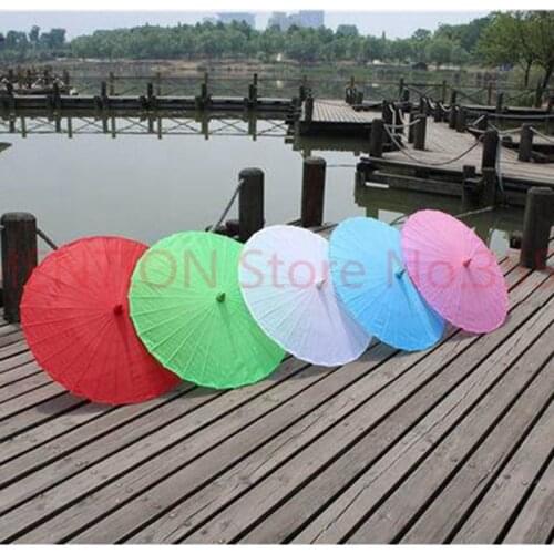 Hot Wedding Parasols Paper Parasol Sun Umbrellas Accessories Handmade Solid Color Paper Umbrella Sunshade 100 pcs/lot