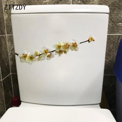 ZTTZDY 6.3*25CM Peach Blossom Branch Modern Art Home Wall Decor WC Toilet Seat Sticker T2-0625