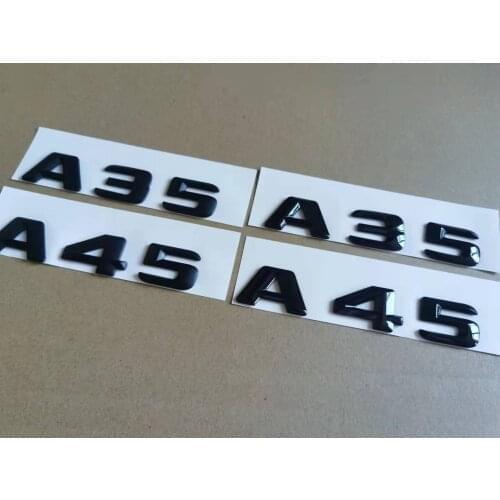 20X Matt Glossy black Plastic ABS A 45 A45 A35 A 35 Trunk Rear Badge Emblem Sticker for Mercedes Benz W176 AMG A Class 4matic