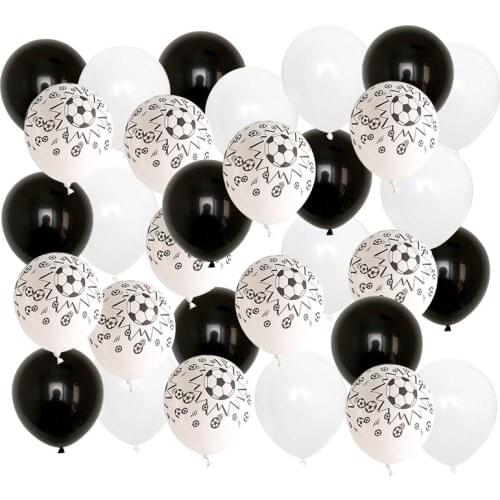 30pcs/set 12inch football soccer theme party decorations football Latex balloon White Black Latex balloon for boy birthday party