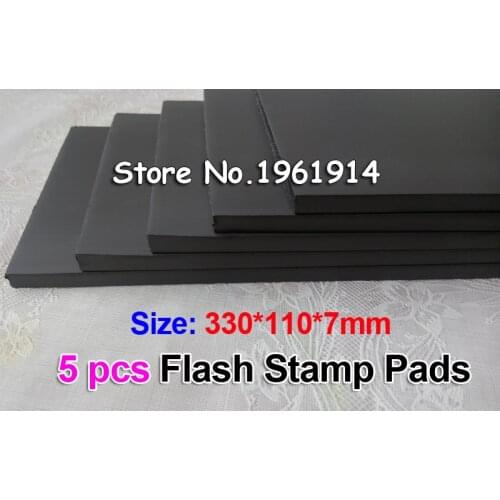 5pcs 330x110x7mm Flash Stamp Pad Cushion Rubber Stamp Plate Materials Photosensitive Self inking Stamping Making