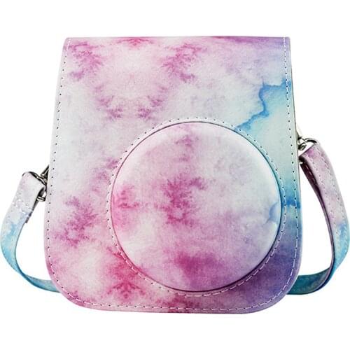 Besegad Portable Fashion Marble Texture Camera Protective PU Leather Case Compatible for Fujifilm Instax Mini 11 Instant Camera