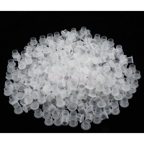 Lots 500 Pieces Disposable Plastic Tattoo Ink Cup Pot Pigment Ink Holder Clear S/M/L