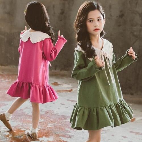 Girls Dress Casual Girl Party Dress Ruffles Kids Dresses Spring Autumn Childrens Clothing 4 6 8 10 12 years