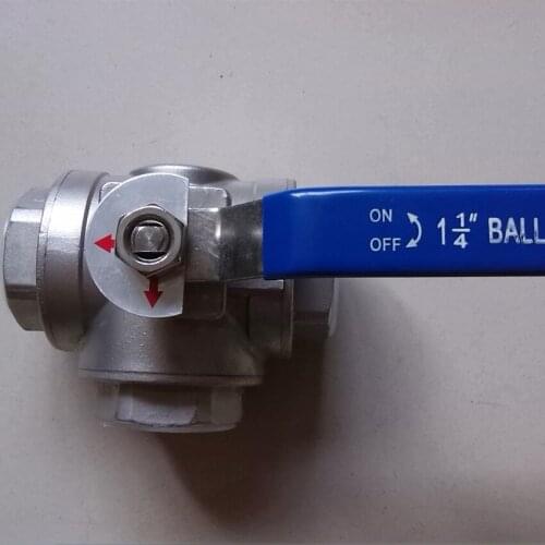 DN32 304 Stainless Steel Valves Water Oil Gas T Port Ball Valve