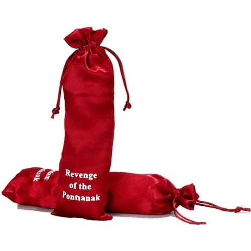 Customized logo virgin hair extensions bundle Wine Red satin bag virgin hair wigs packaging bags