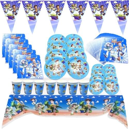 Toy Story Theme Party Supplies Disposable Tableware Set Cup Plate Napkin Happy Birthday Kid’s Favorite Decorations