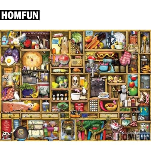 HOMFUN Full Square/Round Drill 5D DIY Diamond Painting "Kitchen utensils" Embroidery Cross Stitch 5D Home Decor Gift A04156