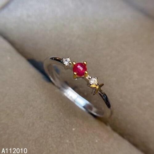 KJJEAXCMY fine jewelry 925 sterling silver inlaid natural adjustable ruby new Female ring elegant Support test popular