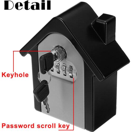 4 Digit Safe Keys Lock Storage Box Wall Mount Holder Combination Case Organizer