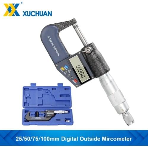 Micrometer Outside Micrometer Accuracy 0.001mm 0-25/50/75/100mm Electronic Digital Caliper Gauge Meter Measure Tool