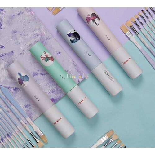 MIYA HIMI Artist Paint Brush Set - 9 Different Sizes Paint Brushes, Suitable for Watercolor, Gouache Painting,Wash bristle