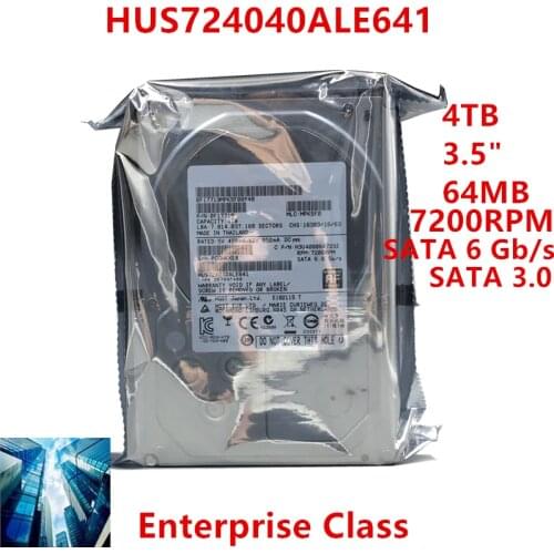 New HDD For Hgst Brand 4TB 3.5" 7K4 SATA 6 Gb/s 64MB 7200RPM For Internal HDD For Enterprise Class HDD For HUS724040ALE641