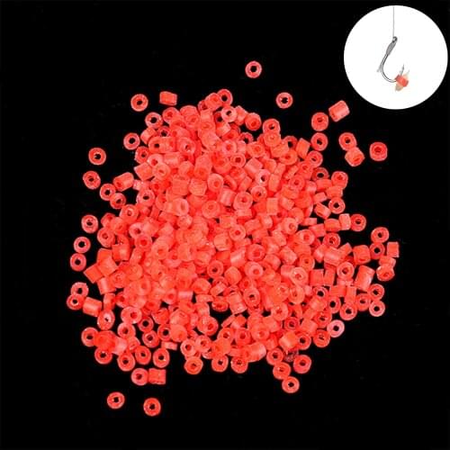 200PCS/Pack Plastic Artificial Red Fish Tackle Rubber Bands Durable Red Insect Clip Elastic Bloodworm Granulator Fishing Tools