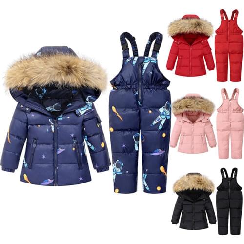 2021 New Winter Baby Boy Girl clothing Set Warm Down Jacket coat Snowsuit Children Parka Kids Clothes Ski suit Overalls Overcoat
