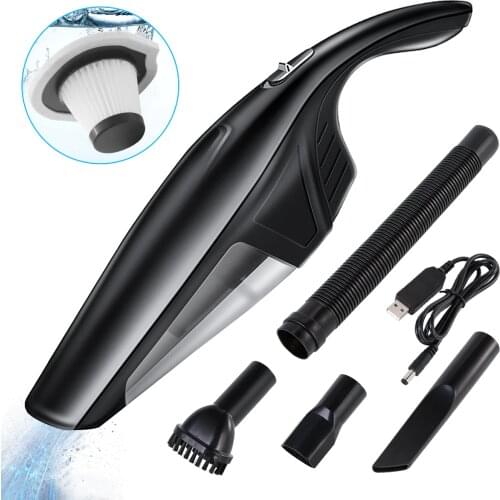 8.4V 75W Black portable Cordless Vacuum Cleaner USB Rechargeable Wet Dry Dual-use Vacuum Cleaner for Home Car Cleaning