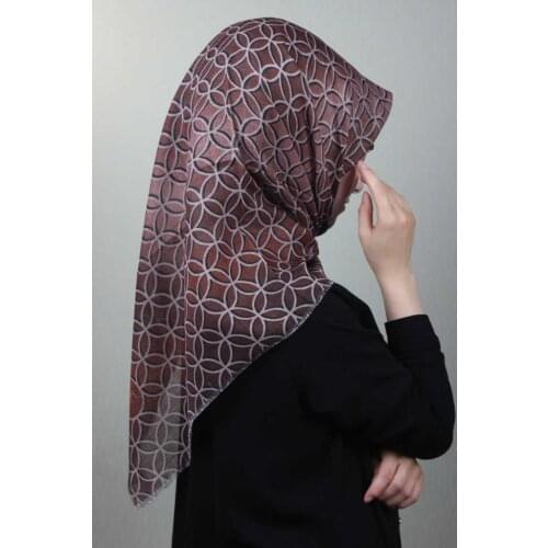 SHAREL SHİNE PATTERNED SILVERY LINEN SCARF-DESEN-01-RENK-11