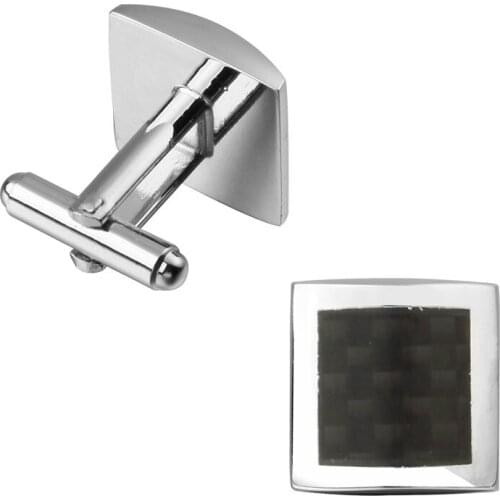 High quality black carbon fiber Cufflinks mens Fashion Wedding Shirt Studs Cufflinks 3 pair pack sale