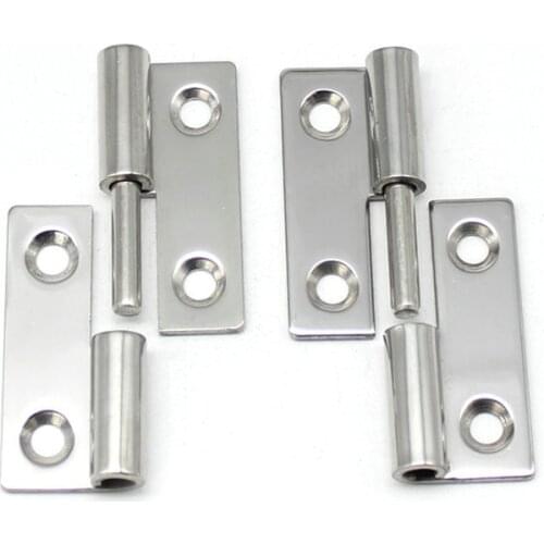 Mirror Polishing Detachable Hinges 50X38X2MM Industrial Test Box Distribution Box 304 Stainless Steel Door Hinge 4pcs