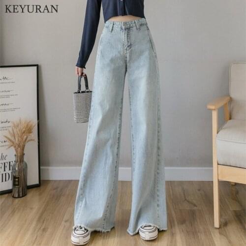 Woman Jeans High Waist Clothes Wide Leg Denim Clothing Blue Streetwear Vintage Quality 2021 Fall Fashion Harajuku Straight Pants