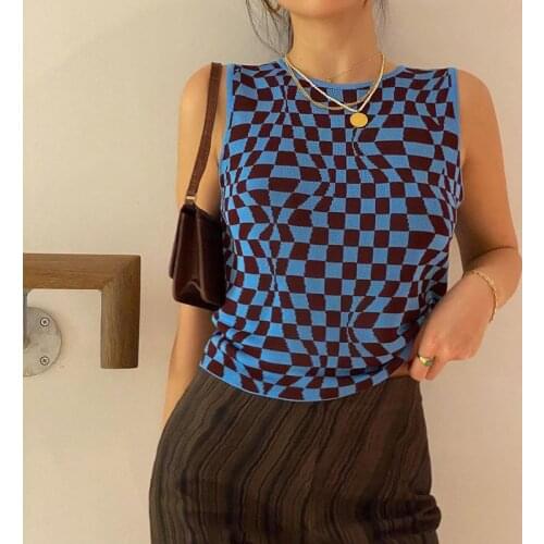 2021 New Style Women Basic Ribbed Knit Tie Dye Tank Top Crew Neck Sleeveless Crop Top Summer Camisole Vest Top