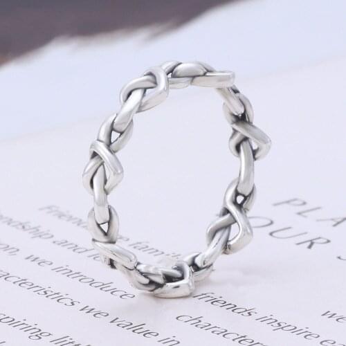 Bewill Free Shipping Real 925 Sterling Silver Ring Hollow And Knotted Heart And Female Rings For Womens Gift Banquet Jewelry